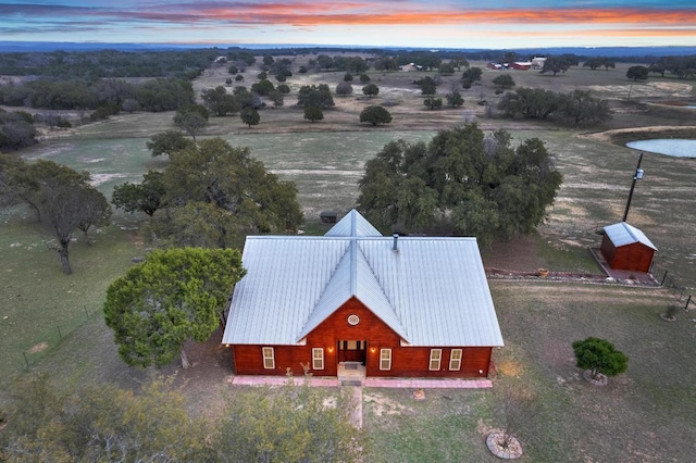 aerial view featuring a rural view