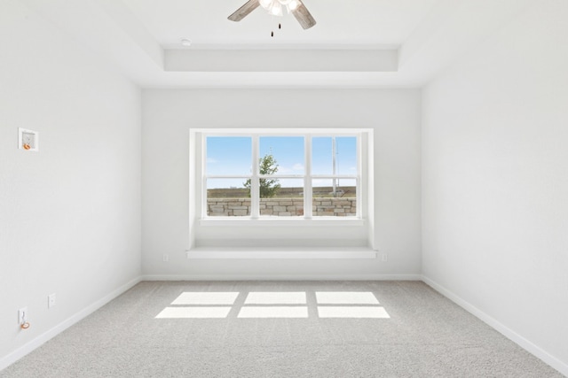 4419 College Square Dr, Round Rock, TX 78665 - empty room with carpet flooring, a raised ceiling, and ceiling fan