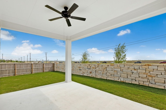4419 College Square Dr, Round Rock, TX 78665 - view of patio featuring ceiling fan and a fenced backyard
