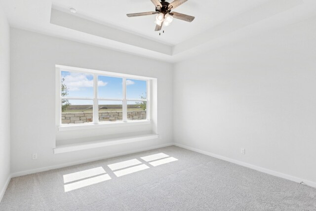 4419 College Square Dr, Round Rock, TX 78665 - carpeted spare room featuring baseboards, a ceiling fan, and a raised ceiling