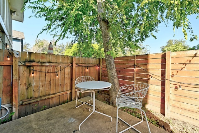 view of patio featuring a fenced backyard