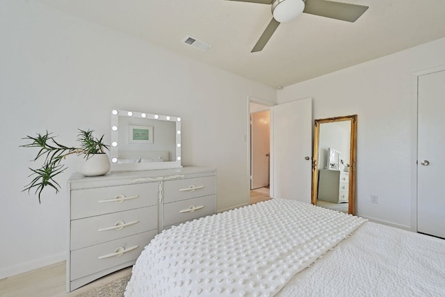 bedroom with visible vents