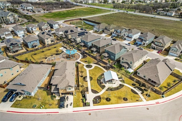 aerial view with a residential view