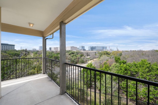 balcony with a view of city