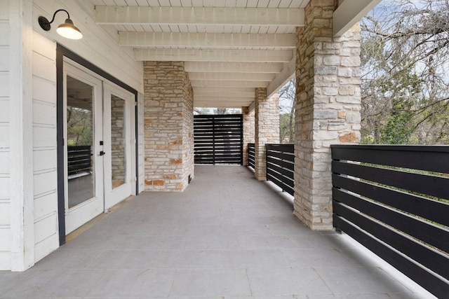 view of patio with french doors