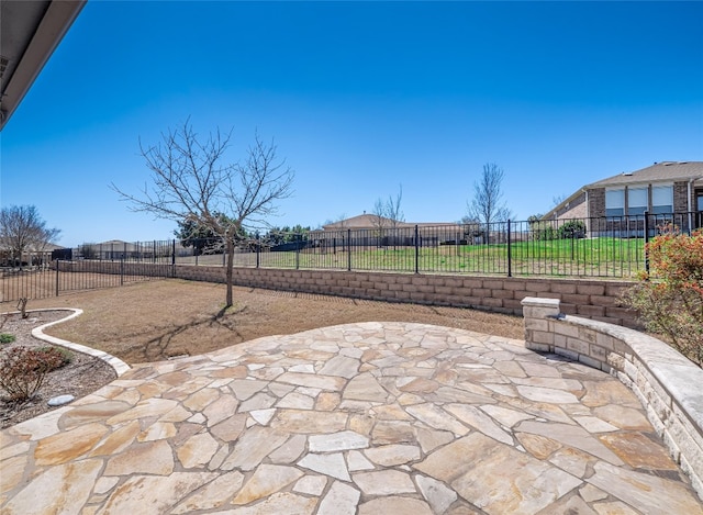 view of patio featuring a fenced backyard