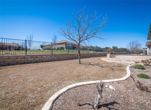 view of yard featuring fence