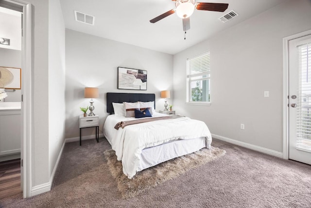 7902 Sutcliffe Dr, Austin, TX 78744 - carpeted bedroom featuring baseboards and ceiling fan