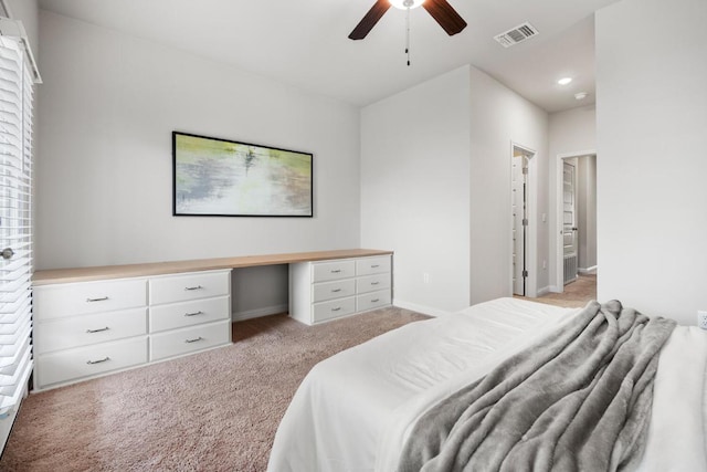 7902 Sutcliffe Dr, Austin, TX 78744 - bedroom with light carpet, recessed lighting, ceiling fan, and baseboards