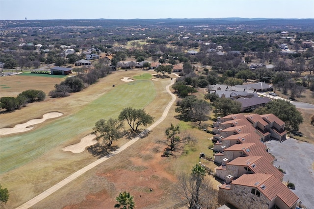 bird's eye view with a residential view and view of golf course