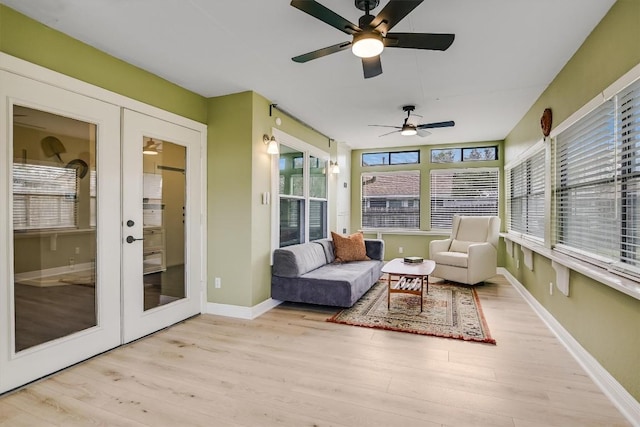 sunroom / solarium with french doors