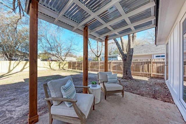 view of patio / terrace with a fenced backyard