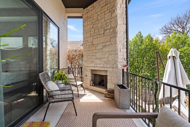 1006 Meriden Ln, Austin, TX 78703 - balcony with an outdoor stone fireplace