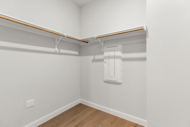 900 S 2nd St Unit 23, Austin, TX 78704 - spacious closet featuring electric panel and wood finished floors