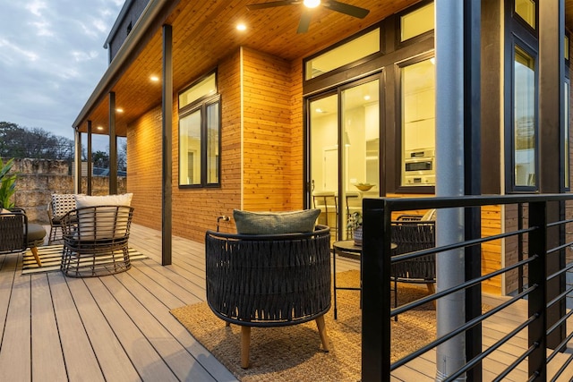 900 S 2nd St Unit 23, Austin, TX 78704 - wooden deck featuring ceiling fan