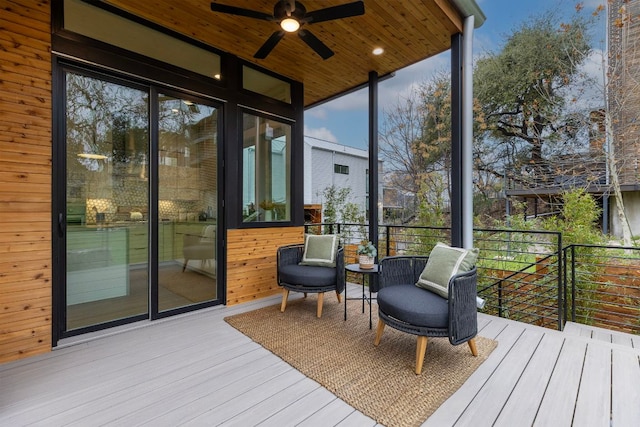 900 S 2nd St Unit 23, Austin, TX 78704 - deck featuring ceiling fan