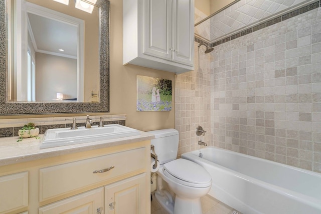 9104 Atwater Cv, Austin, TX 78733 - full bathroom featuring toilet, vanity, bathing tub / shower combination, and tile patterned floors