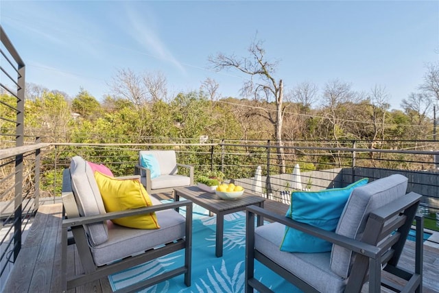 deck featuring an outdoor hangout area