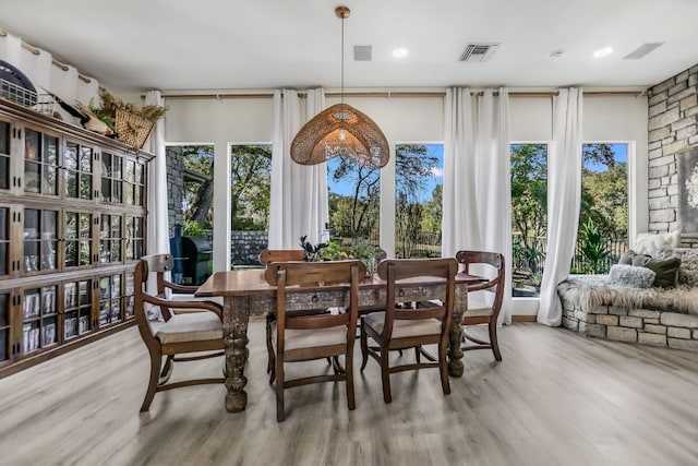 sunroom / solarium with visible vents and a healthy amount of sunlight