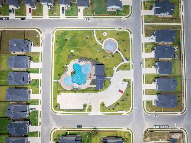 aerial view with a residential view