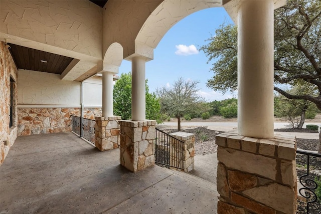 view of patio with a porch