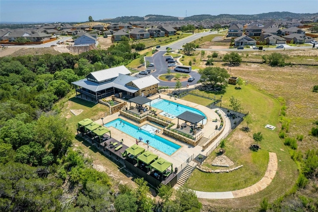 aerial view featuring a residential view