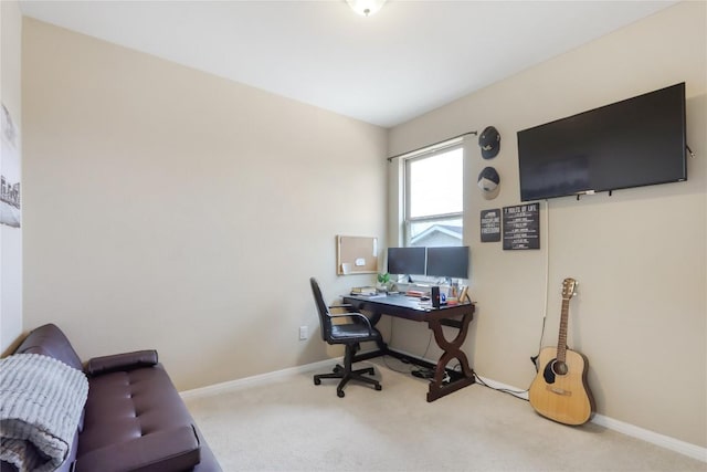 office space with baseboards and carpet floors