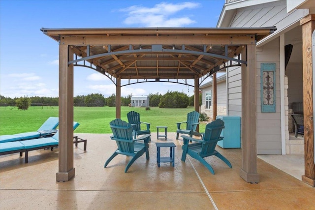 view of patio with a gazebo