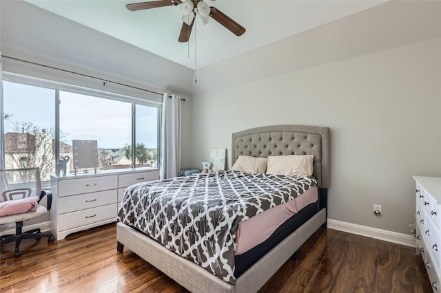 4514 Harvey Penick Dr, Round Rock, TX 78664 - bedroom featuring dark wood-style flooring and a ceiling fan