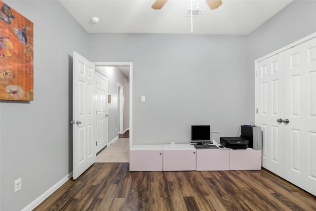 2700 Tumbling River Dr, Leander, TX 78641 - office space featuring ceiling fan, wood finished floors, and baseboards