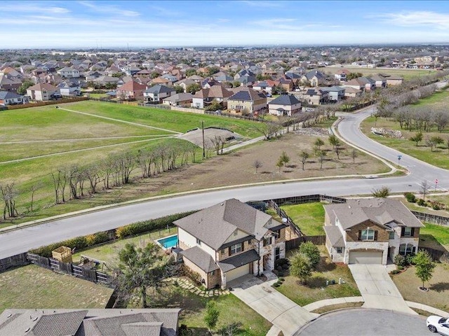 aerial view with a residential view