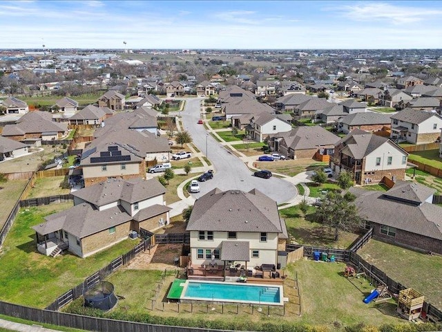 aerial view featuring a residential view