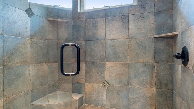 details with tiled shower