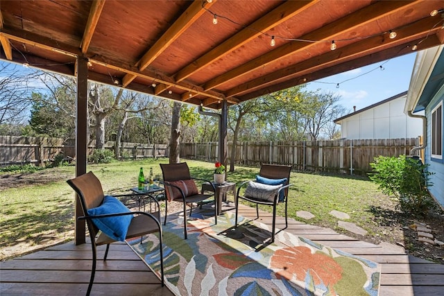 view of patio / terrace with a fenced backyard