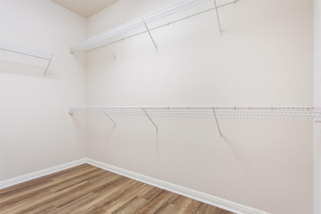 spacious closet with wood finished floors