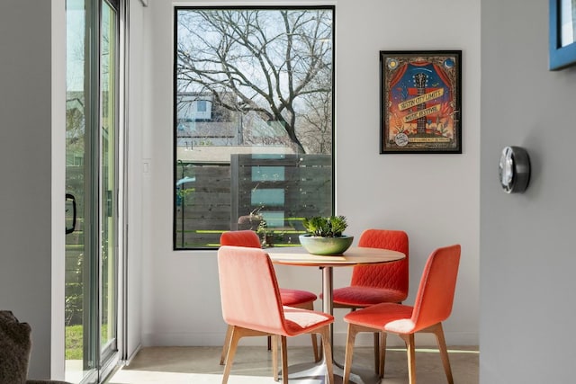 dining area with baseboards