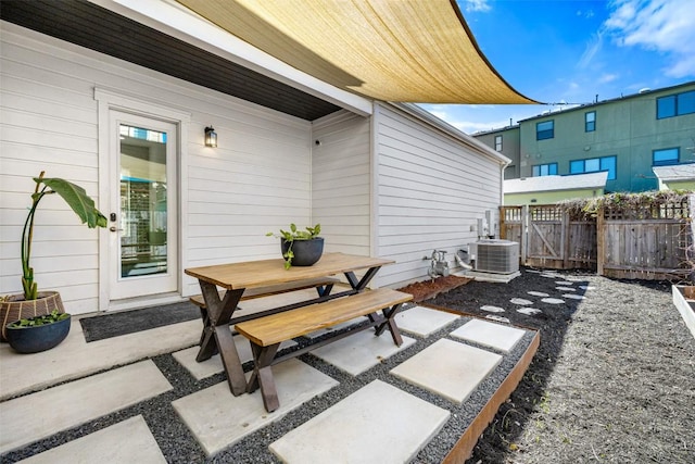 2505 Moreno St, Austin, TX 78723 - view of patio with outdoor dining space and central air condition unit