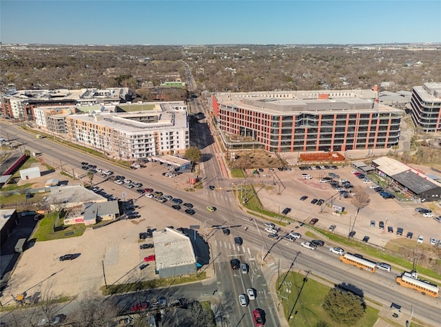 drone / aerial view with a city view