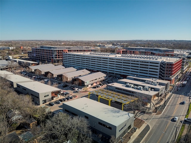 drone / aerial view with a city view