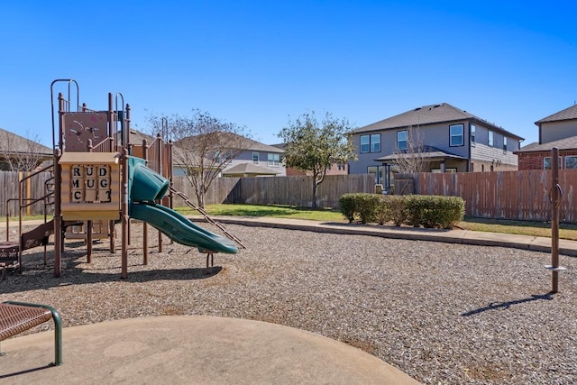 community play area with fence