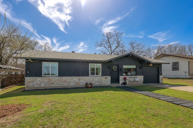905 Turtle Creek Blvd, Austin, TX 78745 - ranch-style home featuring stone siding, driveway, and a garage