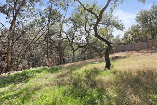 view of yard featuring fence