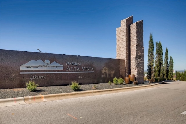 view of community sign