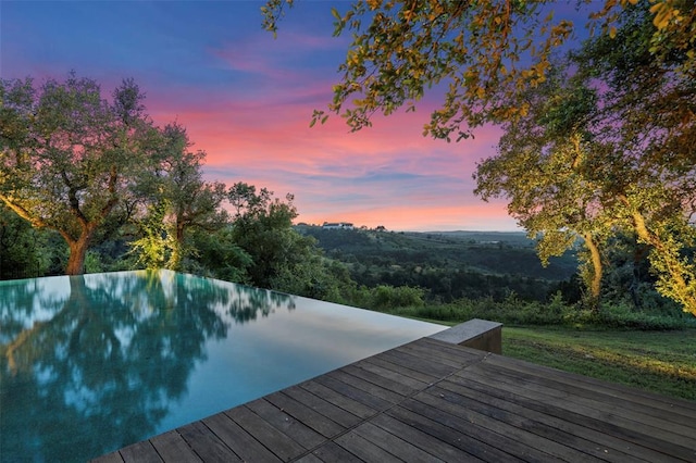 view of deck at dusk