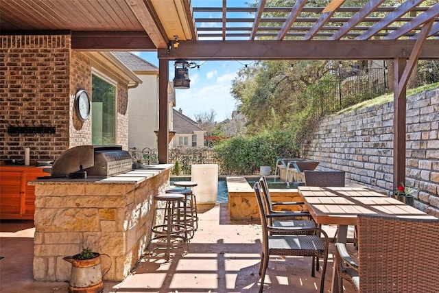 205 Varco Dr, Austin, TX 78738 - view of patio / terrace with a pergola and exterior kitchen
