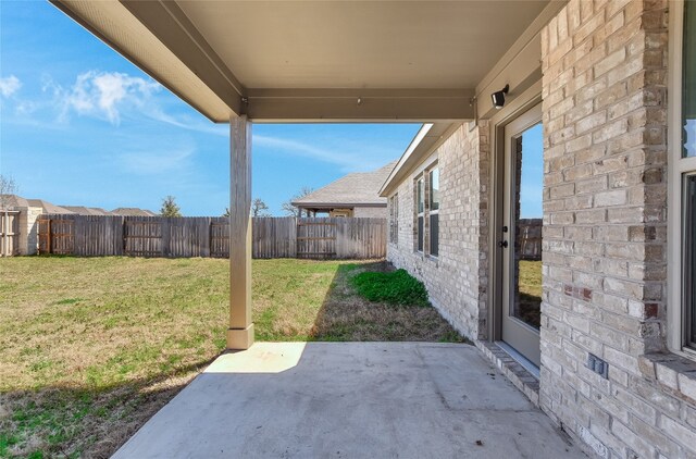 view of patio featuring a fenced backyard