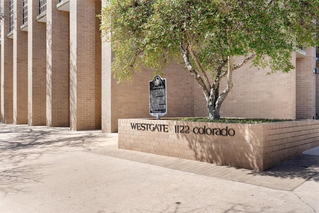 view of community sign