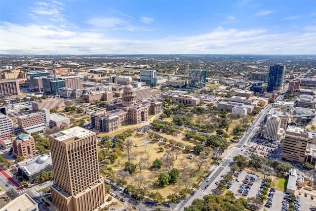 bird's eye view with a city view