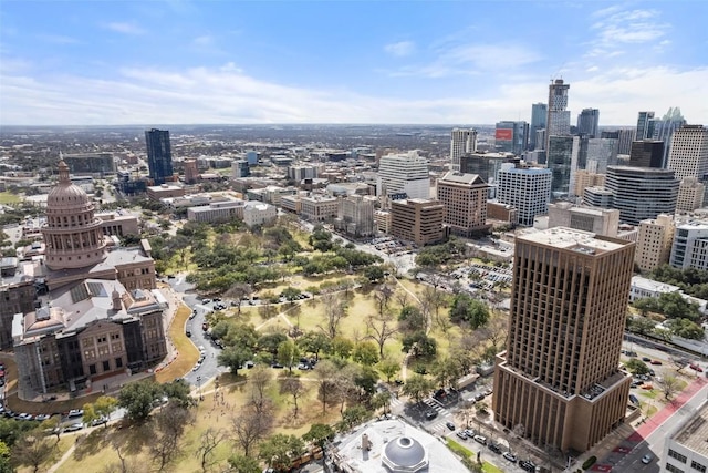 drone / aerial view with a view of city