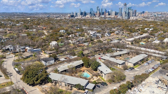 aerial view featuring a city view